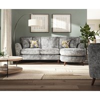 Naples Grey Velvet Right Hand Facing Chaise Sofa
