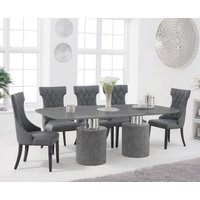 Antonio Grey Marble Dining Table with Grey Sophia Chairs
