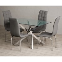 Bernini Rectangular Glass Dining Table with Black Enzo Chairs