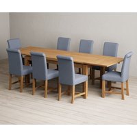 Extending Buxton Solid Oak Dining Table with Natural Braced Chairs