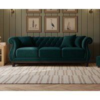 Harrow Chesterfield Green Velvet Seater Sofa