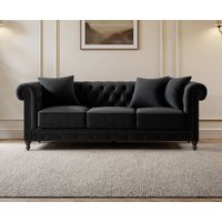 Westminster Chesterfield Black Velvet Seater Sofa