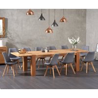 Sheringham Solid Oak Dining Table with Dark Grey Orson Chairs with Sheringham Oak Extensions Pair