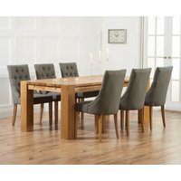 Sheringham Solid Oak Dining Table with Grey Beatrix Chairs