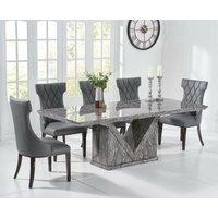 Milan Grey Marble Dining Table with Cream Sophia Chairs