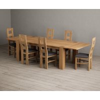 Sheringham Solid Oak Dining Table with Sheringham Oak Extensions Pair with Linen Natural Chairs