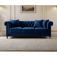 Westminster Chesterfield Blue Velvet Seater Sofa