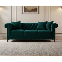 Westminster Chesterfield Green Velvet Seater Sofa