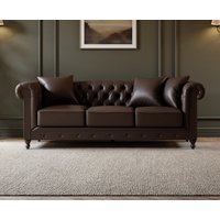 Westminster Chesterfield Brown Leather Seater Sofa