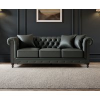 Westminster Chesterfield Grey Leather Seater Sofa