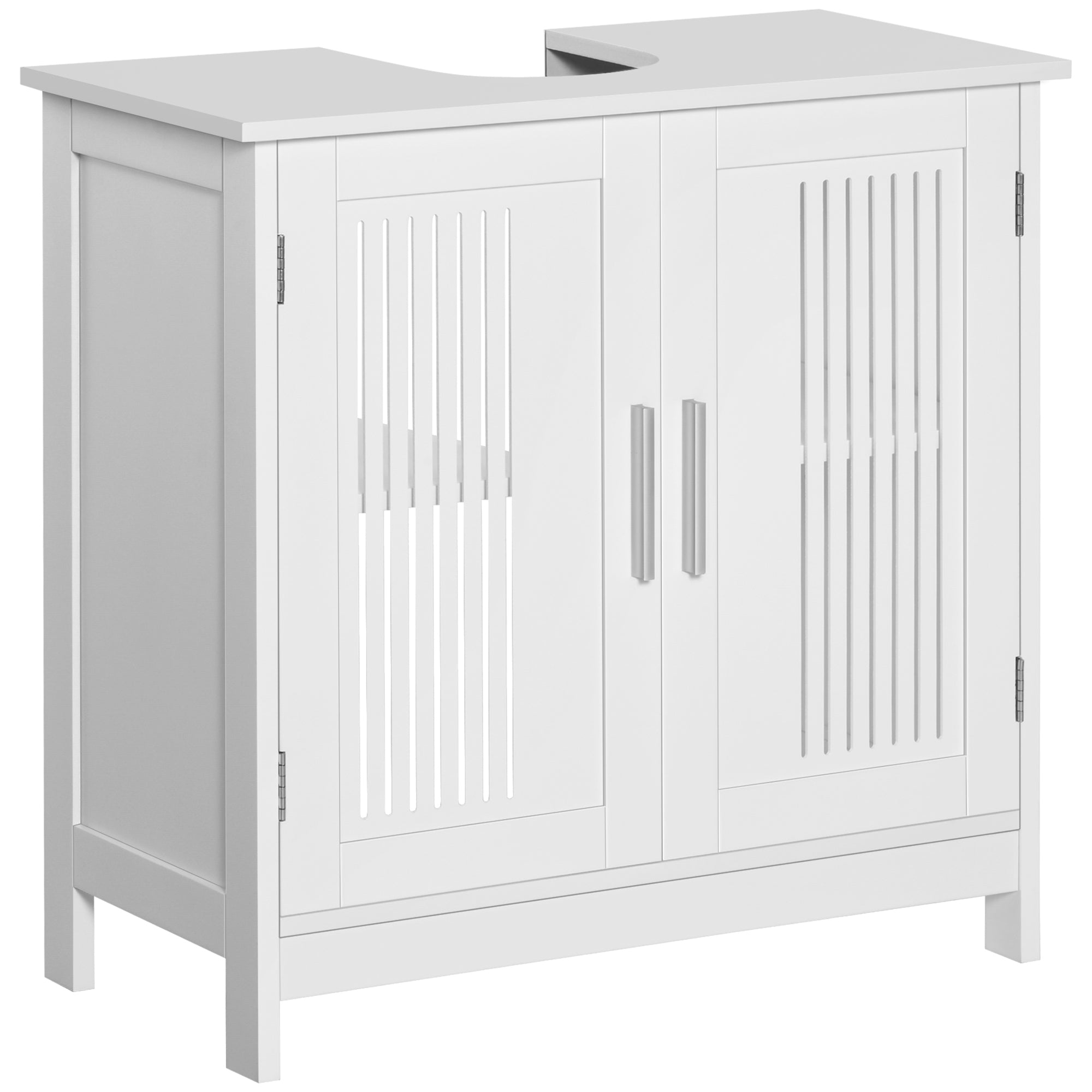 MCL Modern Under Sink Cabinet with Doors, Bathroom Vanity Unit, Pedestal Under Sink Design, Storage Cupboard with Adjustable Shelves, White